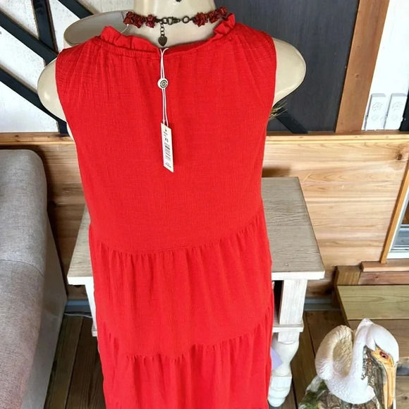 Max Studio Women's Sleeveless Casual Tiered Maxi Dress with Front Drawstring XS - Picture 8 of 9